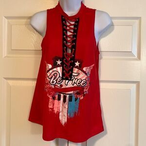 NO BOUNDARIES, Be Free,  sleeveless, size Small 3-5, decorative tie front